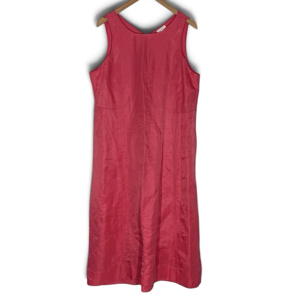 J Jill Sleevless Linen Blend Tank Midi Dress Women’s Size Large Wedding Party